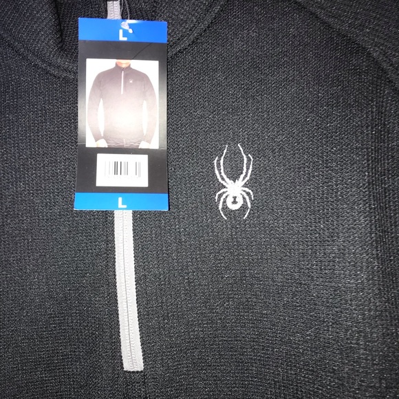 🆕 Spyder Men's Half-Zip Outbound Stryke Sweater Jacket - M-Black - Picture 5 of 7